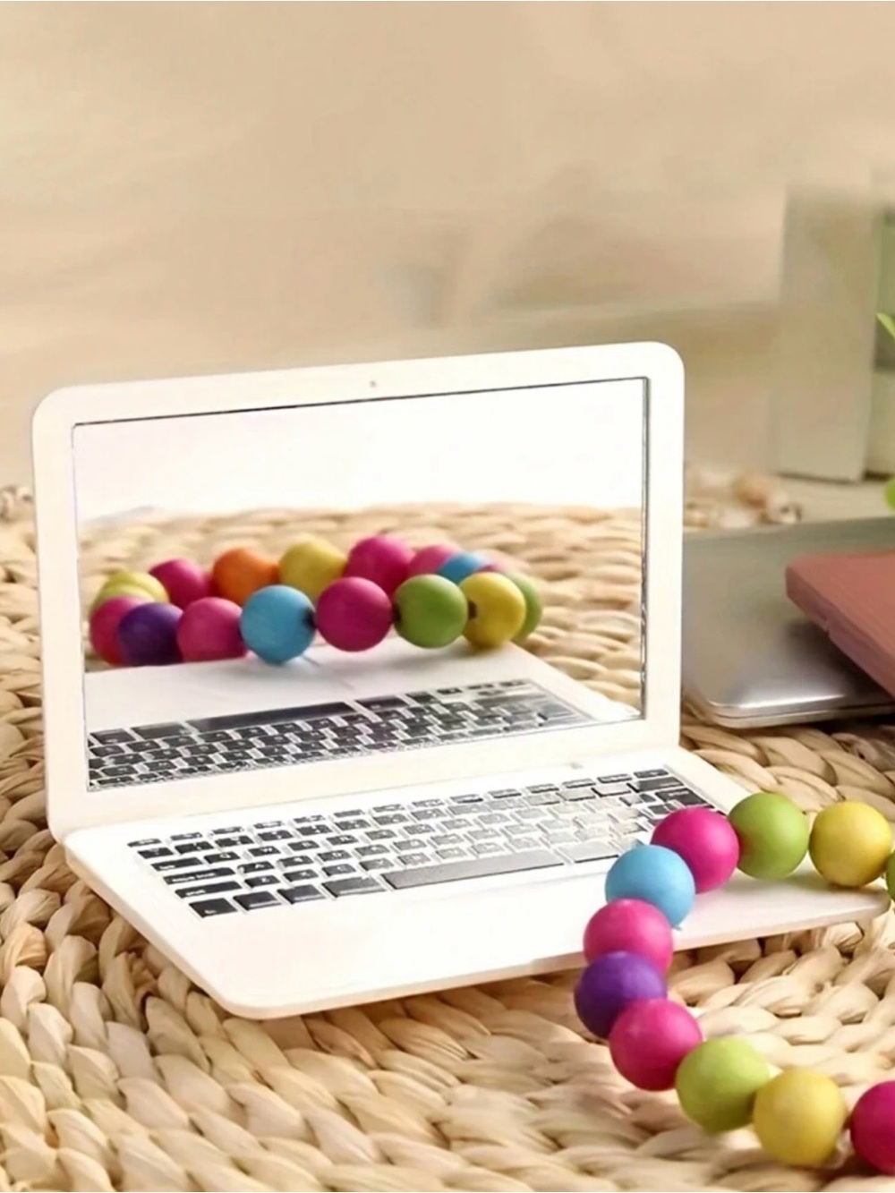 New Arrivals! Silver Mini Laptop Mirror Accessory - Portable Compact Design